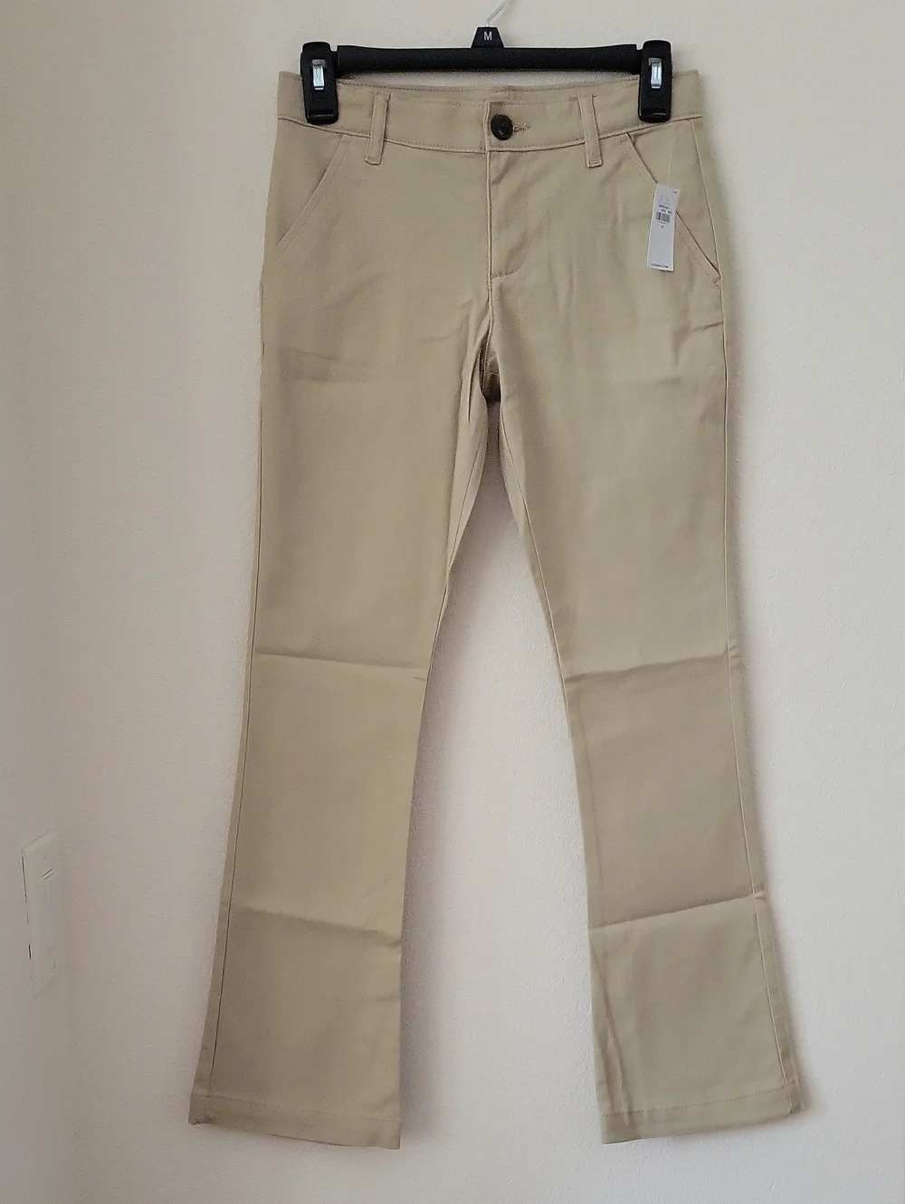Old Navy Girl's Boot Cut School Uniform Pants, Khaki, 12, NWT